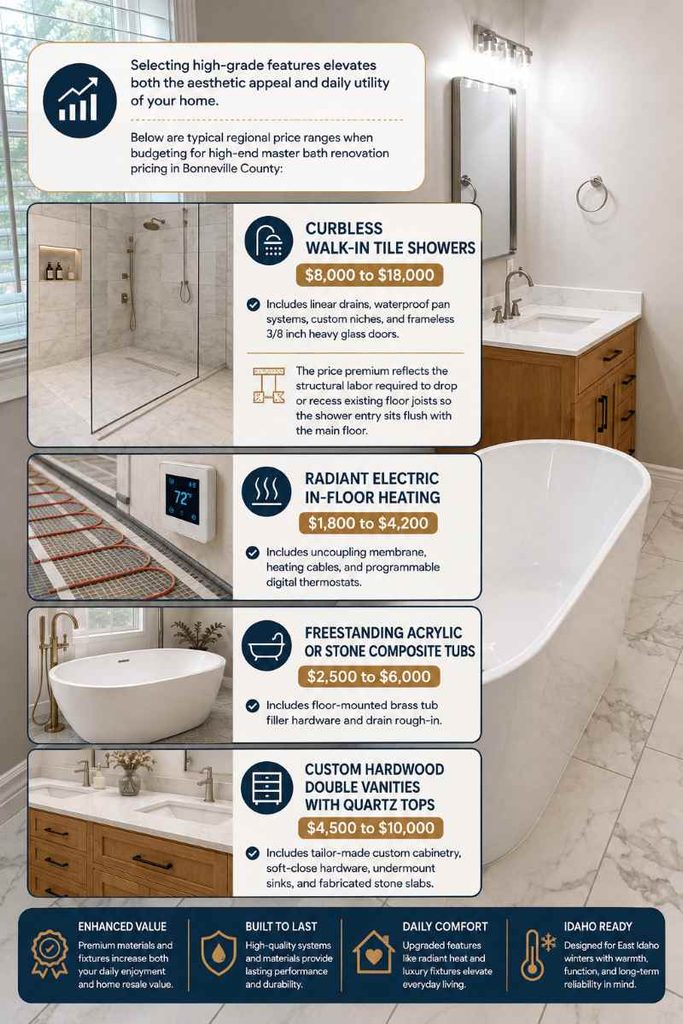 How much do premium materials and high tech fixtures add to the total cost