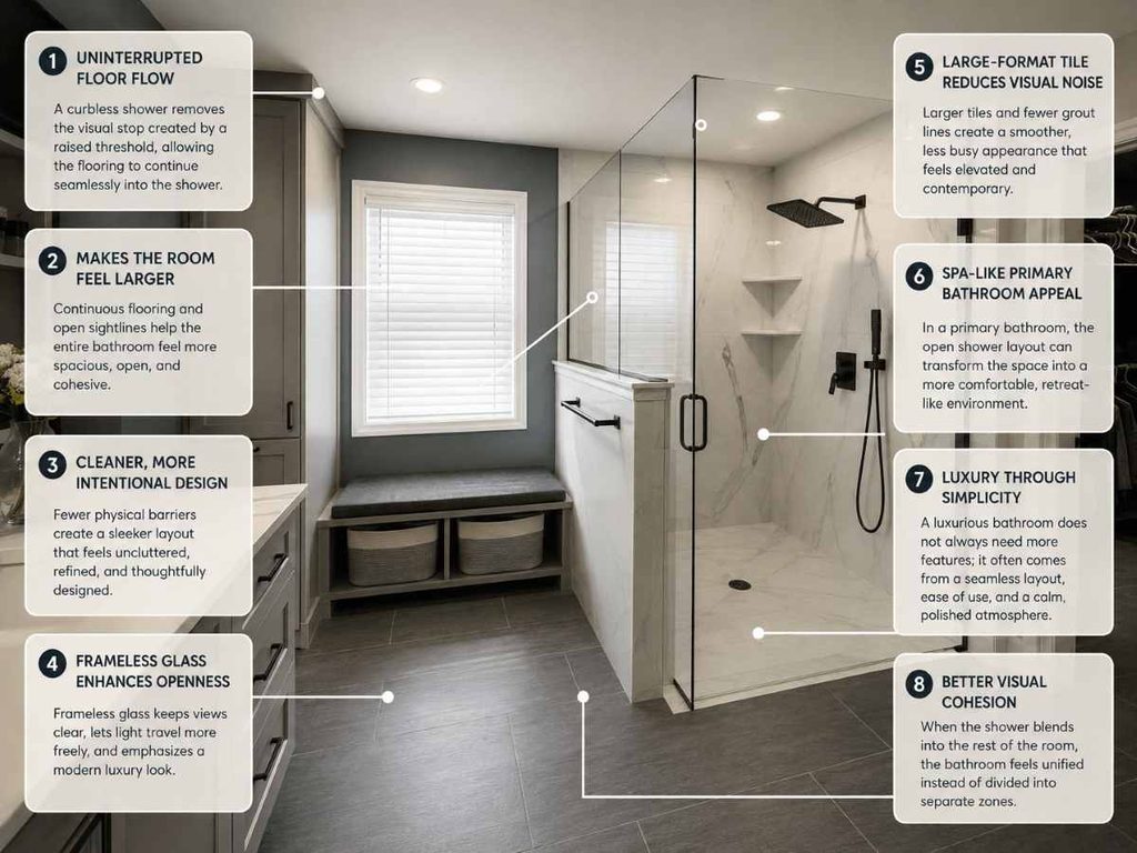 Why Does a Curbless Shower Make a Bathroom Look More Luxurious