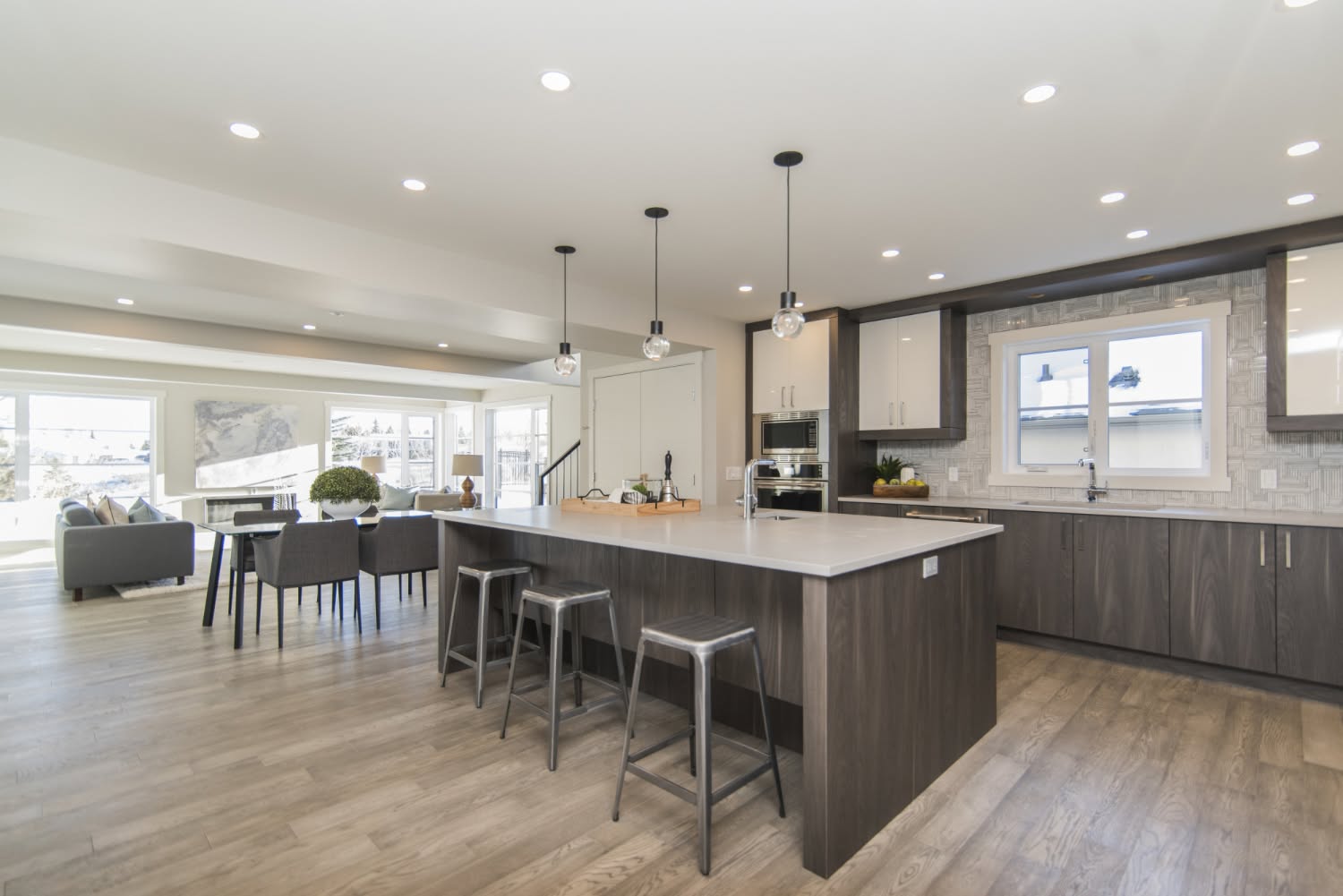 Custom home bar built into a finished basement in Idaho Falls, Idaho